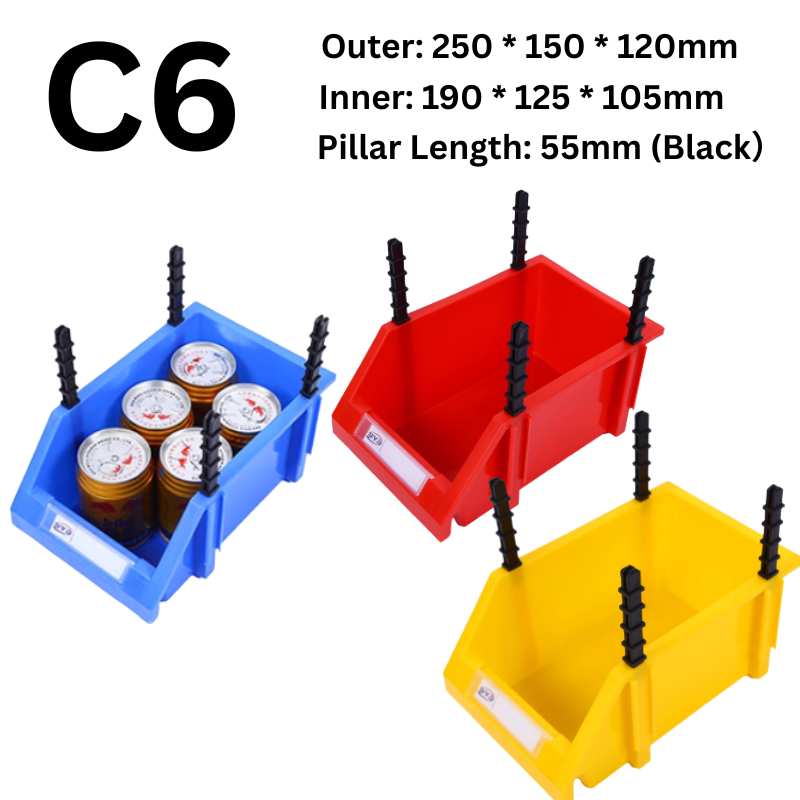 Load image into Gallery viewer, [#C6][250*150*120mm] Stack-n-hang Heavy Duty DIY Warehouse Stackable Tools Parts Organizing Storage Box Shelf - Polar Tech Australia
