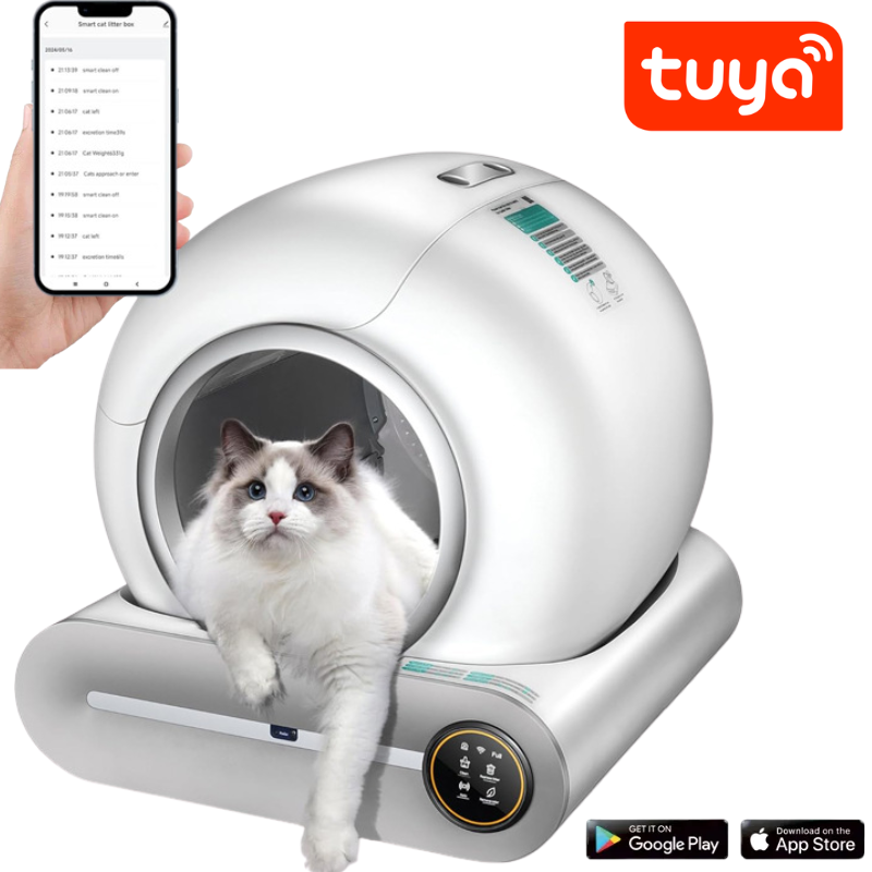 Cargue la imagen en el visor de la galería, [TUYA Smart] Smart Automatic Cat Toilet 65L Large Capacity Self-Cleaning Litter Box APP Control - Polar Tech Australia
