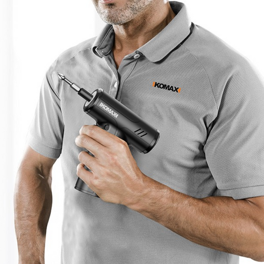 Komax Black Portable USB Rechargeable 4 Speed Cordless Electric Screwdriver with LED