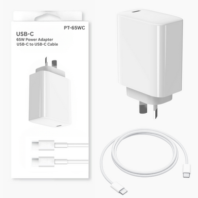 65W PD USB-C Type-C Port iPhone 17/16/15 & iPad Pro Air & MacBook Air/Pro - Wall Travelling Charger Adapter With Cable -  (SAA Approved/AU Plug)