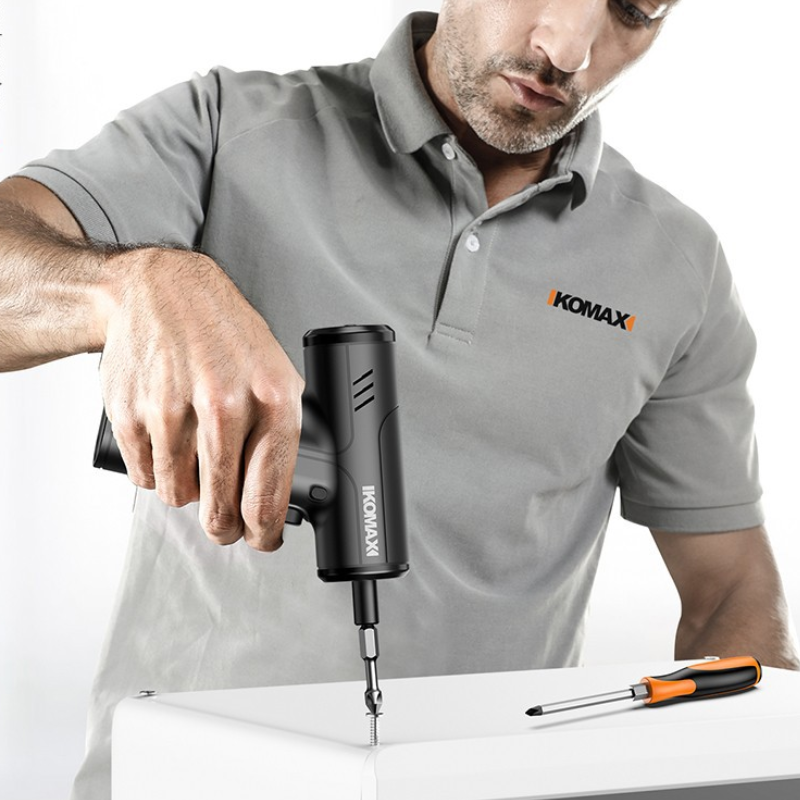 Chargez l&#39;image dans la visionneuse de la galerie, Komax Black Portable USB Rechargeable 4 Speed Cordless Electric Screwdriver with LED
