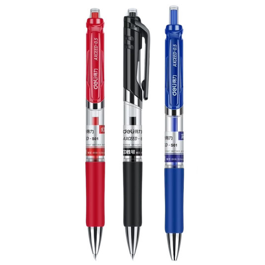 Deli 33388 - 0.5mm Press Retractable Gel Pen Office School Supplies