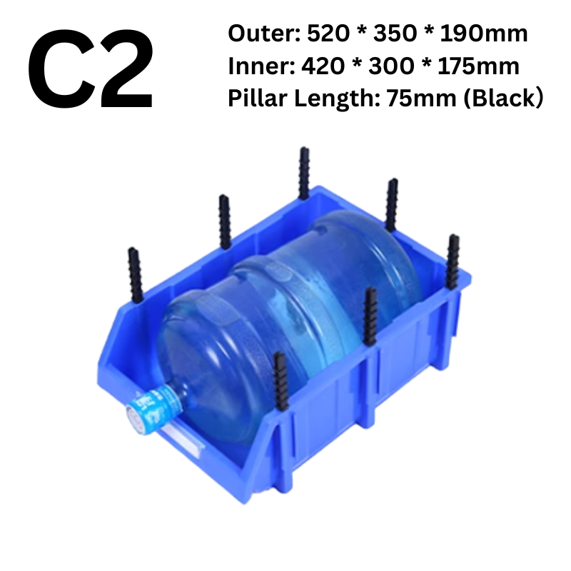 Load image into Gallery viewer, [#C2][520*350*190mm] Stack-n-hang Heavy Duty DIY Warehouse Stackable Tools Parts Organizing Storage Box Shelf - Polar Tech Australia
