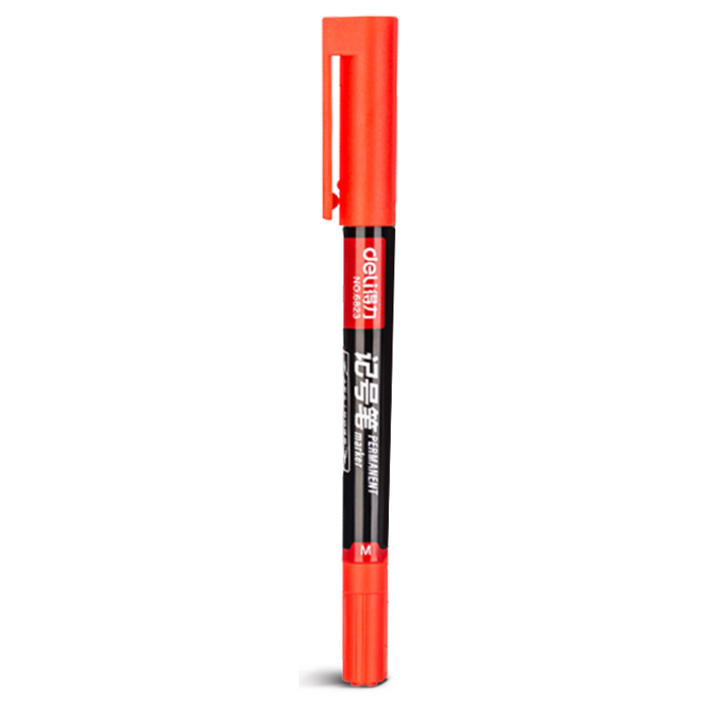 Load image into Gallery viewer, Deli 6823 - Dual Tip Head Smooth Permanent Marking Pen
