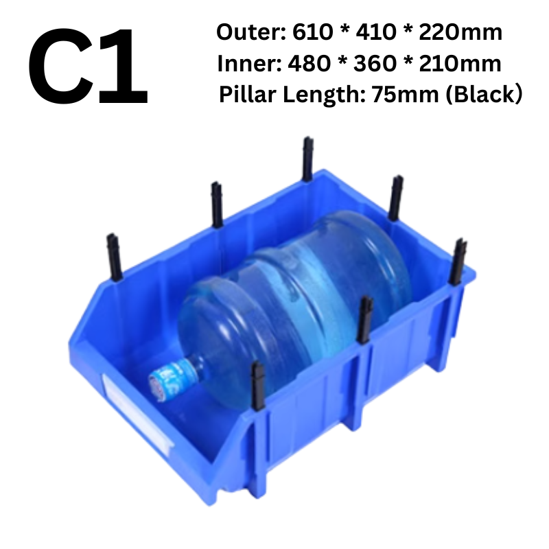Load image into Gallery viewer, [#C1][610*410*220mm] Stack-n-hang Heavy Duty DIY Warehouse Stackable Tools Parts Organizing Storage Box Shelf - Polar Tech Australia
