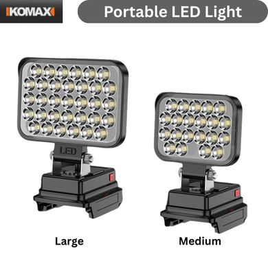 [Body Only] Komax Portable Foldable  21V Battery Powered LED Light With USB & Type-C Ports - Polar Tech Australia