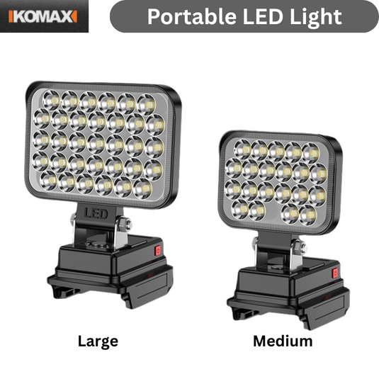 [Body Only] Komax Portable Foldable  21V Battery Powered LED Light With USB & Type-C Ports - Polar Tech Australia