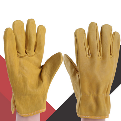 Large Leather Work Gloves Gardening Gloves Construction Yard Utility Safety Work Gloves Pair