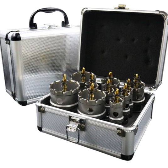10Pcs 16mm-50mm Titanium Coated Hole Saw Cutter for Stainless Steel Aluminum Alloy - Polar Tech Australia