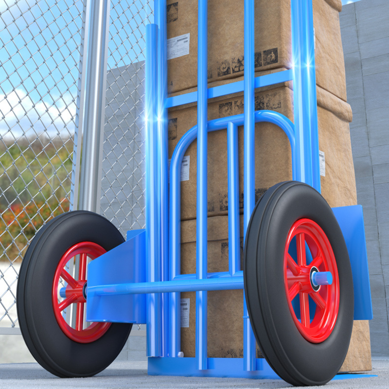 Cargue la imagen en el visor de la galería, Heavy Duty Hand Truck Trolley for Cargo Transportation, Large Capacity Load 300kg with 10 inch Inflatable Wheels
