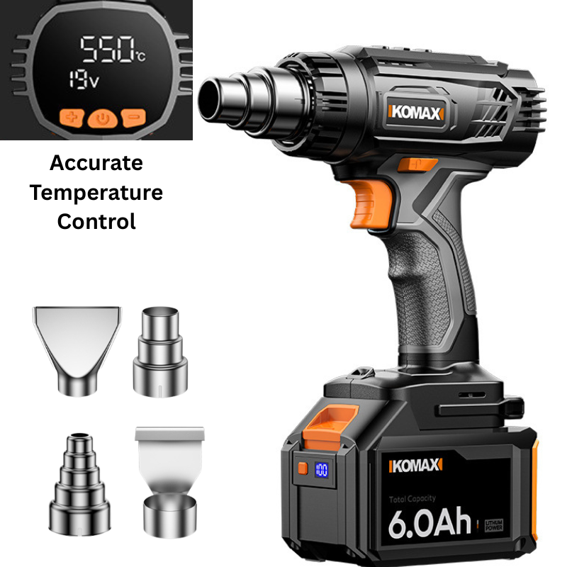 Cargue la imagen en el visor de la galería, [Battery &amp; Charger Bundle] Komax 50 Level Accurate Temperature Control Cordless Portable 21V Battery Powered Heating Hot Air Gun Station
