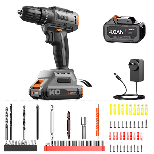 [Bundel Kit] Komax 21V V12 High Power Electric Rechargeable Cordless Hammer Drill Brushless Motor