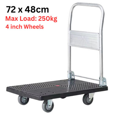[72x48cm] Heavy Duty Hand Push Foldable Platform Trolley Cart Dolly Cart Max Load 250KG - Polar Tech Australia