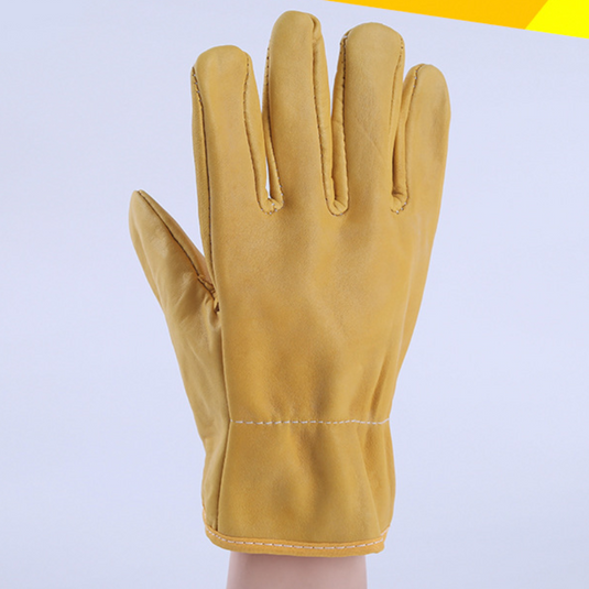 Large Leather Work Gloves Gardening Gloves Construction Yard Utility Safety Work Gloves Pair