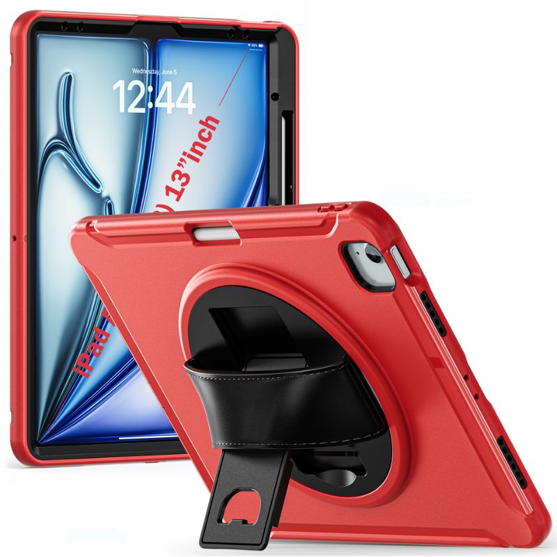 Cargue la imagen en el visor de la galería, Apple iPad Air 6 13” &amp; iPad Pro 3/4/5/6 12.9&quot;   - 360 Degree Rotate Shockproof Heavy Duty Tough Stand Case Cover With Pen Holder - Polar Tech Australia
