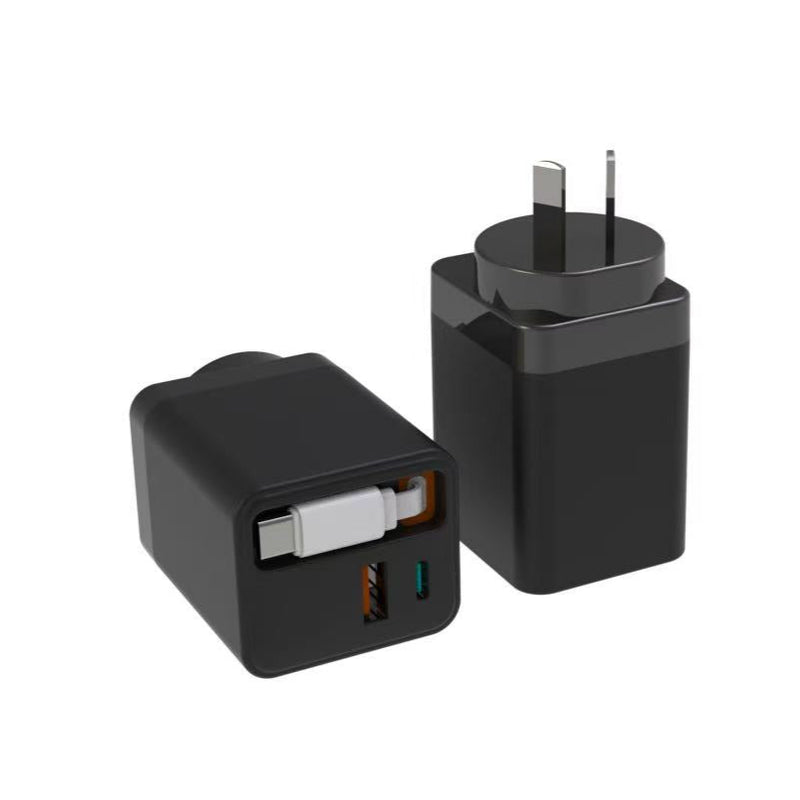 Chargez l&#39;image dans la visionneuse de la galerie, [With Built-in Cable] 65W Max PD USB-C Port iPhone 16 MacBook Laptop Wall Travelling Charger Adapter - (SAA Approved/AU Plug) - Polar Tech Australia
