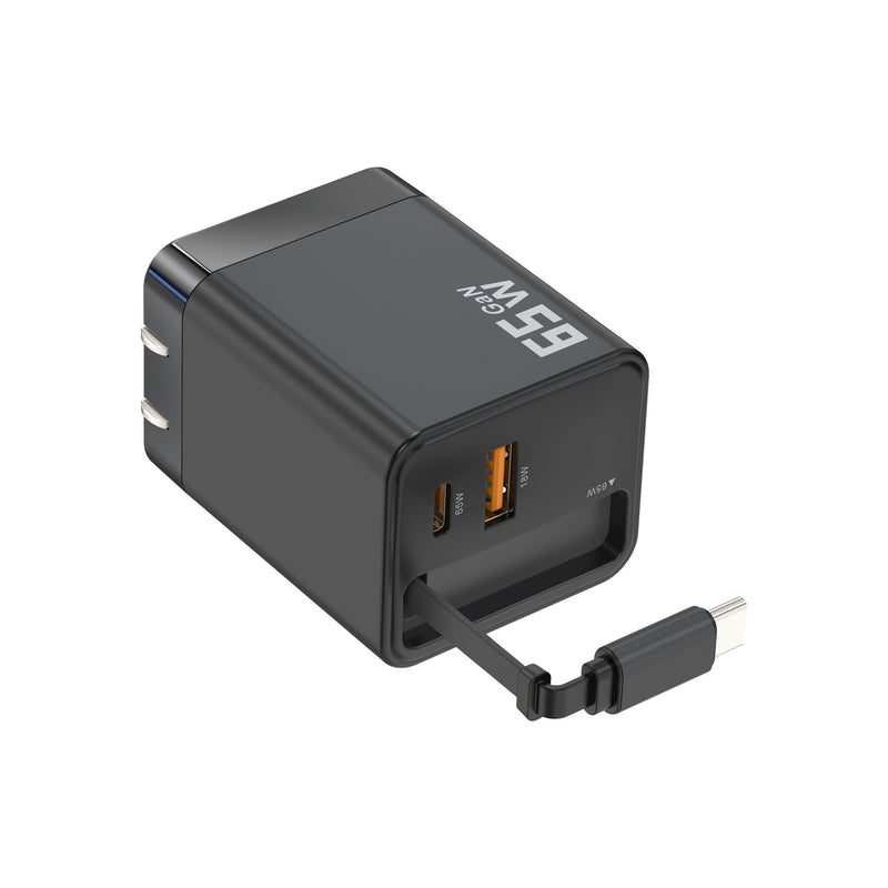 Chargez l&#39;image dans la visionneuse de la galerie, [With Built-in Cable] 65W Max PD USB-C Port iPhone 16 MacBook Laptop Wall Travelling Charger Adapter - (SAA Approved/AU Plug) - Polar Tech Australia
