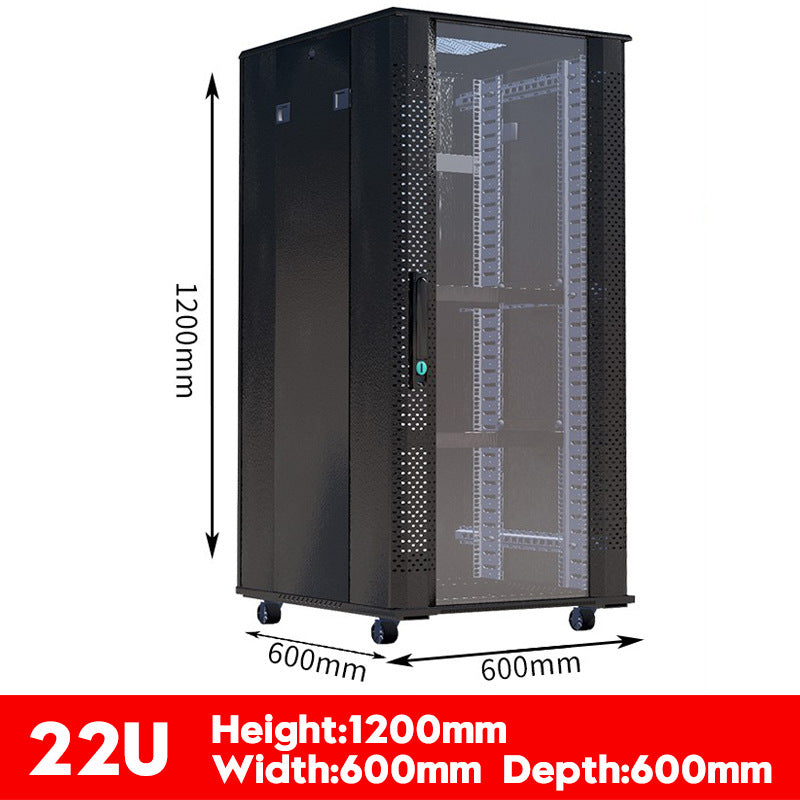 Chargez l&#39;image dans la visionneuse de la galerie, 15U 18U 22U 27U 32U 26U 42U Large Size Heavy Duty Stand Alone Free Standing Network Server CCTV PoE Switch Cabinet Rack Lockable Enclosure - Polar Tech Australia
