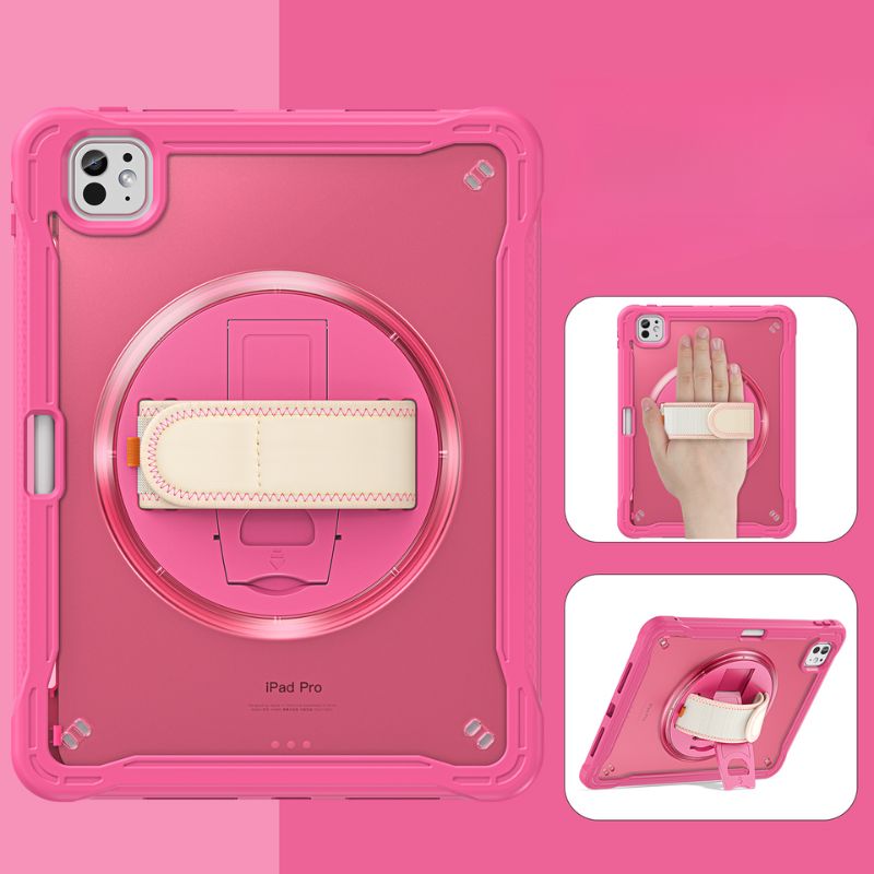 Load image into Gallery viewer, Apple iPad Pro 11&quot; (M4) 2024 5th Generation - 360 Degree Rotate Shockproof Heavy Duty Tough Stand Case Cover With Strap &amp; Pen Holder - Polar Tech Australia
