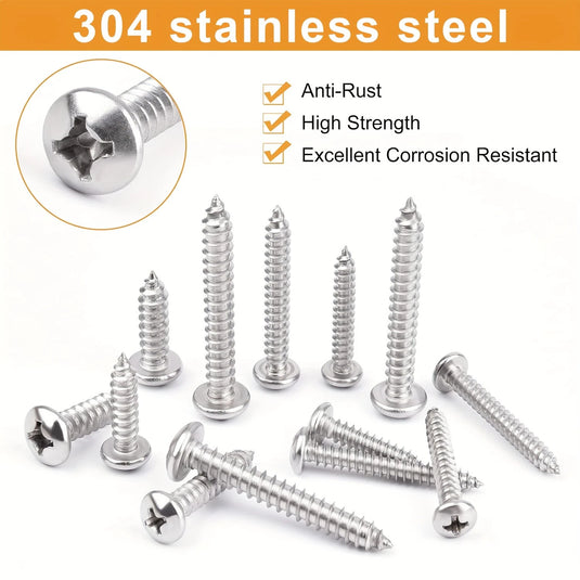 [209 Pieces] Stainless Steel Self-Tapping M3.5