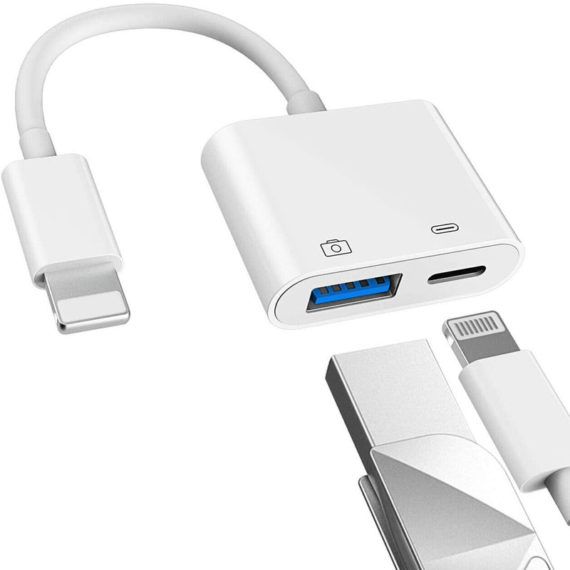 Cargue la imagen en el visor de la galería, Apple Lightning to Female USB &amp; USB-C Type-C OTG Adapter - Polar Tech Australia
