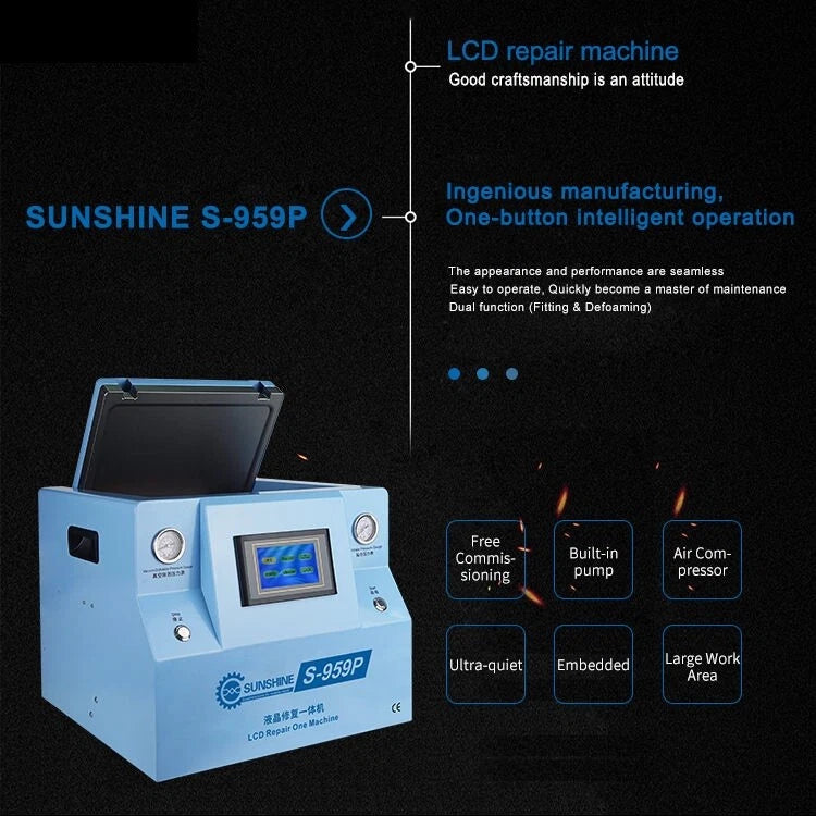 Load image into Gallery viewer, [Sunshine S-959P] 12.5-inch Mute Laminating Debubblers One Machine Defoaming Air Compressor - Polar Tech Australia
