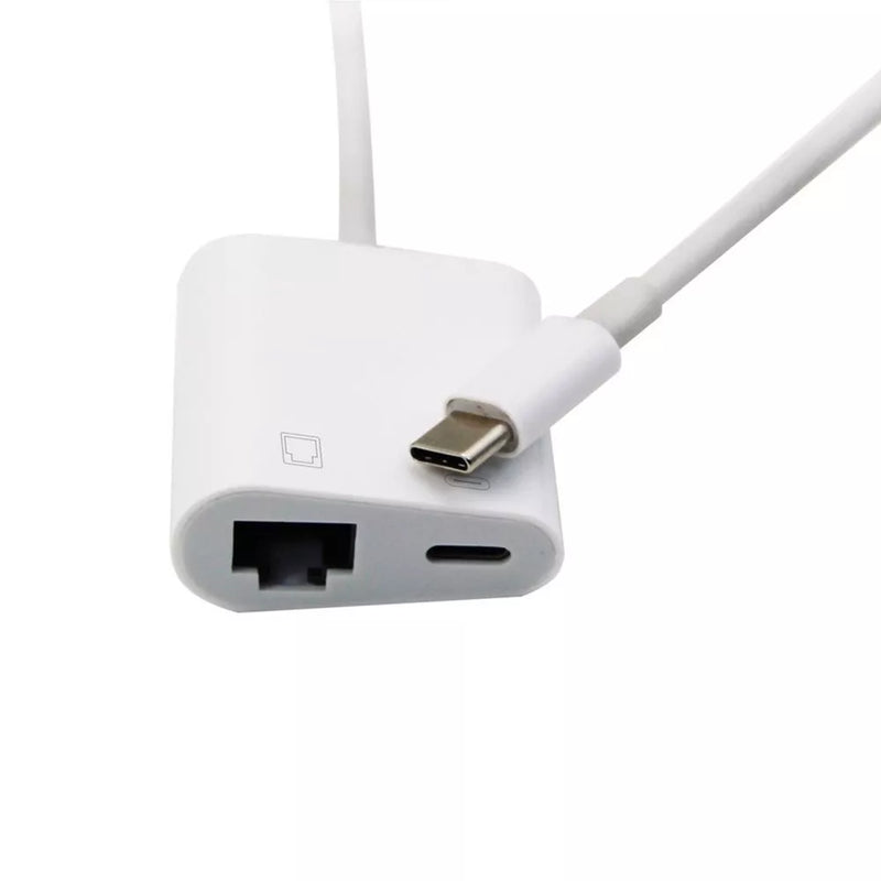 Load image into Gallery viewer, Type C / USB C to RJ45 Ethernet Port &amp; PD 60W Splitter Adapter - Polar Tech Australia
