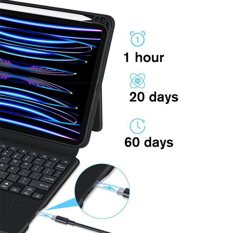 Cargue la imagen en el visor de la galería, Apple iPad Pro 11&quot; &amp; Air 4/5 10.9&quot;  &amp; Air 6 11&quot; - Magic 360 Rotation Detachable Smart Wireless Trackpad Keyboard Flip Case - Polar Tech Australia
