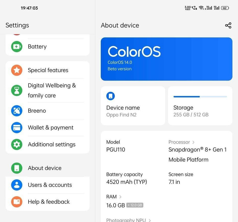 Chargez l&#39;image dans la visionneuse de la galerie, [Used 9/10] OPPO Find N2 (PGU110) - Snapdragon 8+ Gen 1 16GB RAM 512 GB Smartphone - Green Color - Polar Tech Australia

