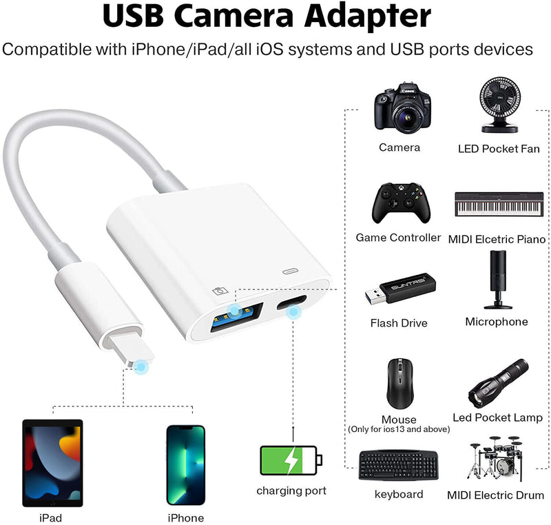 Cargue la imagen en el visor de la galería, Apple Lightning to Female USB &amp; USB-C Type-C OTG Adapter - Polar Tech Australia
