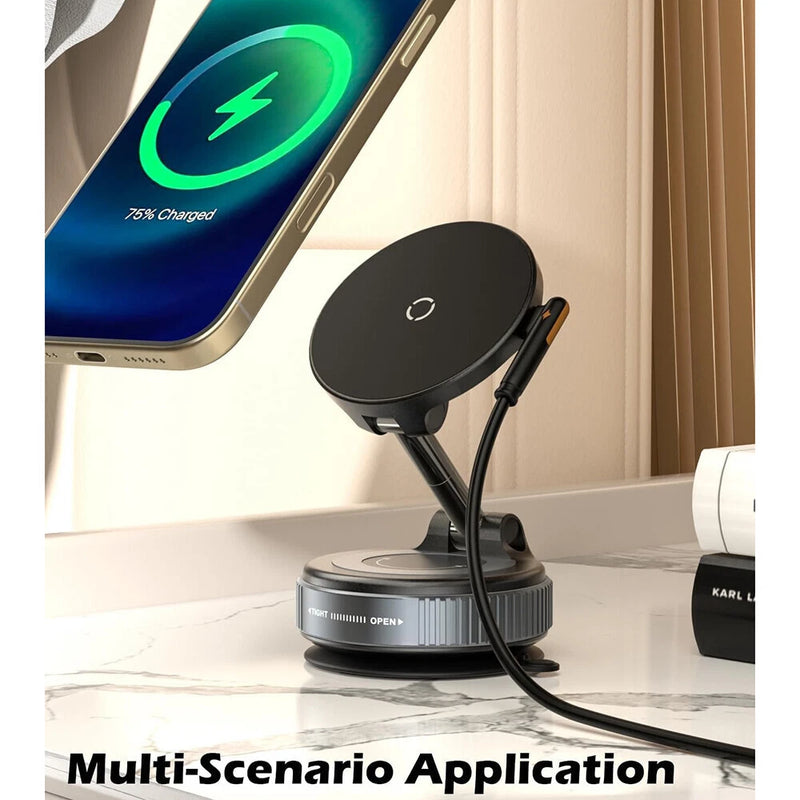 Load image into Gallery viewer, [K007S] Universal 15W Wireless Charging Super Strong Secure Vacuum Suction Magnet Phone Holder - Polar Tech Australia
