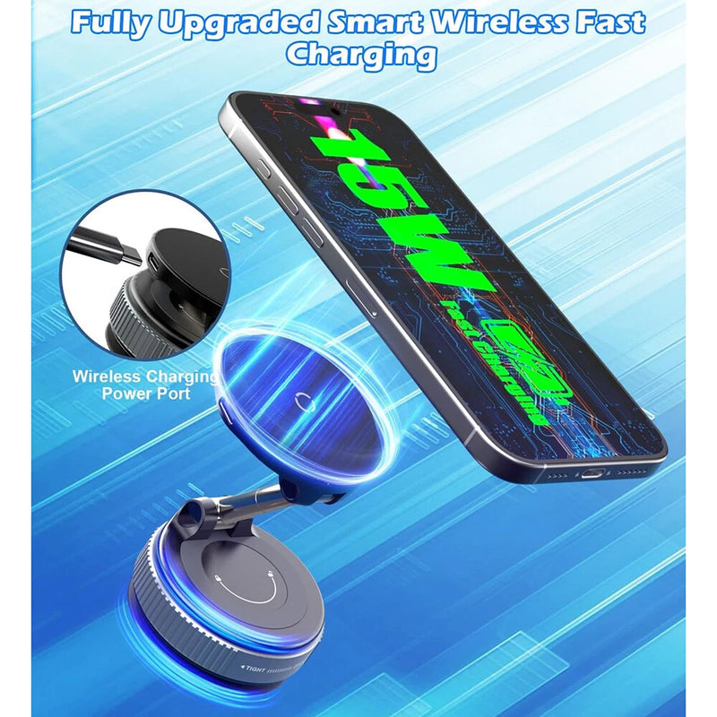 Load image into Gallery viewer, [K007S] Universal 15W Wireless Charging Super Strong Secure Vacuum Suction Magnet Phone Holder - Polar Tech Australia

