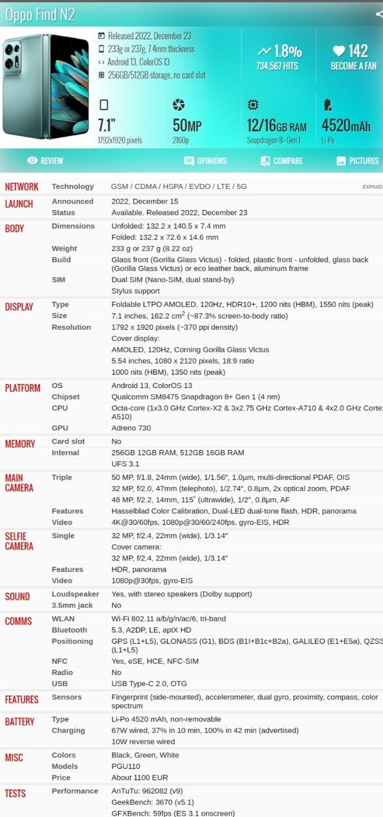 Chargez l&#39;image dans la visionneuse de la galerie, [Used 9/10] OPPO Find N2 (PGU110) - Snapdragon 8+ Gen 1 16GB RAM 512 GB Smartphone - Green Color - Polar Tech Australia
