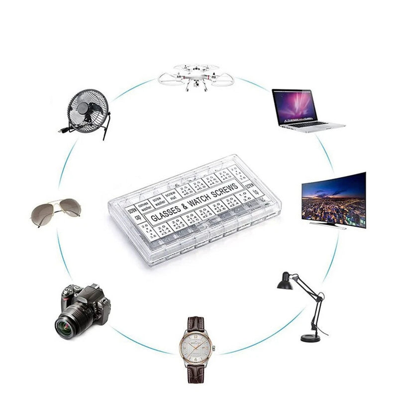 Load image into Gallery viewer, [1000 Pieces] Essential Eyewear Watch Camera Repair Screw Set Tool Kit
