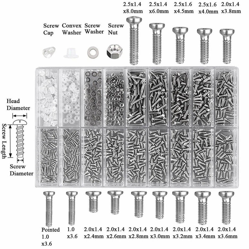 Load image into Gallery viewer, [1000 Pieces] Essential Eyewear Watch Camera Repair Screw Set Tool Kit
