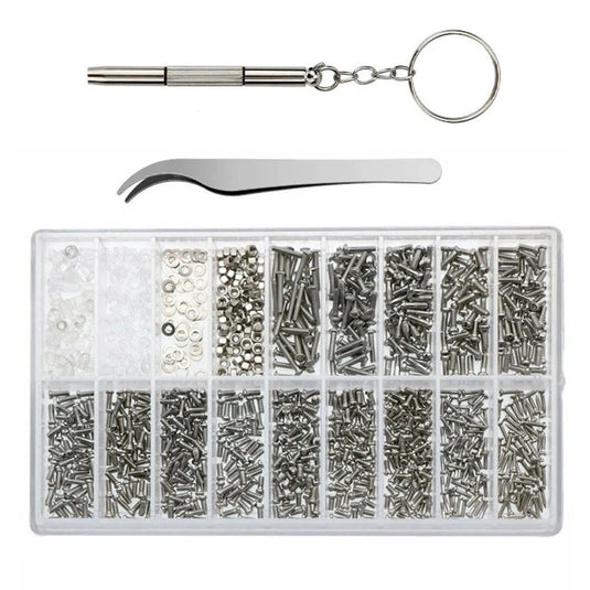 [1000 Pieces] Essential Eyewear Watch Camera Repair Screw Set Tool Kit