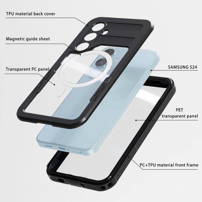 Load image into Gallery viewer, [Magsafe Compatible] [Mars Series] Samsung Galaxy S24 / Galaxy S24 Plus - Shellbox Full Covered Waterproof Heavy Duty Tough Armor Case - Polar Tech Australia
