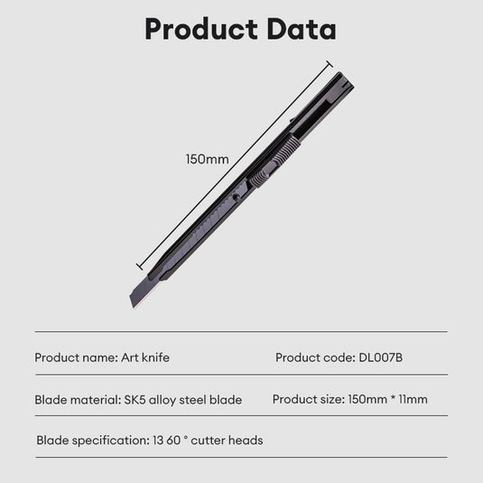 Deli DL007B - Premium Quality Metal Body Paper Cutting Tools Metal Knife Cutter