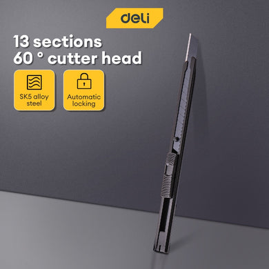 Deli DL007B - Premium Quality Metal Body Paper Cutting Tools Metal Knife Cutter