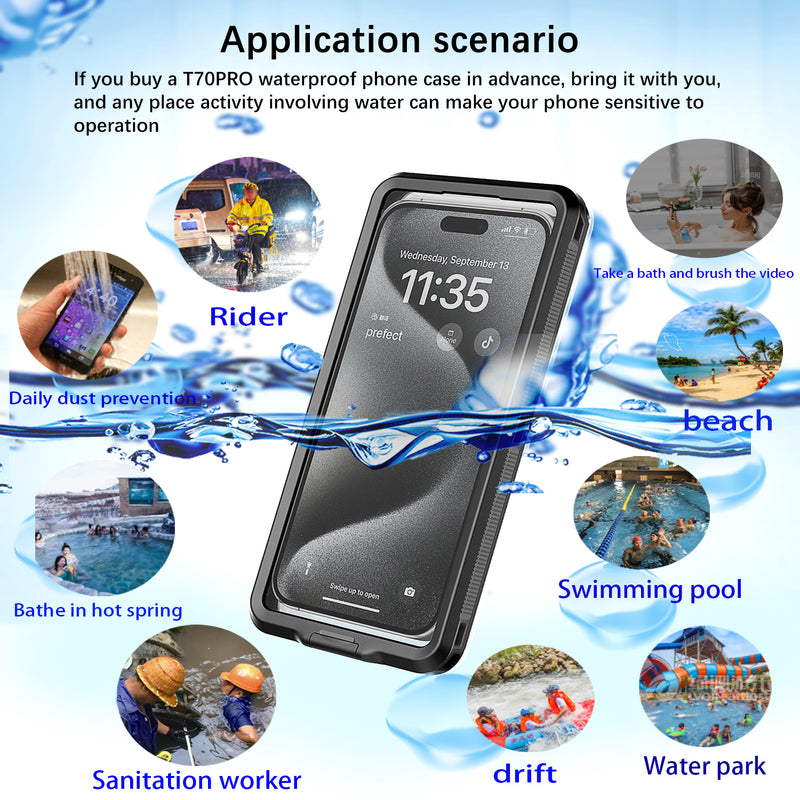Cargue la imagen en el visor de la galería, [T70 Pro][Up to 6.9 inch] - Universal Redpepper Full Covered Waterproof Heavy Duty Tough Armor Case - Polar Tech Australia
