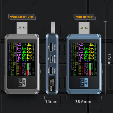 [FNB48P] FNIRSI USB Tester with Bluetooth Voltmeter Ammeter TYPE-C Fast Charge Detection Trigger Capacity Ripple Measurement with CNC Metal Shell - Polar Tech Australia
