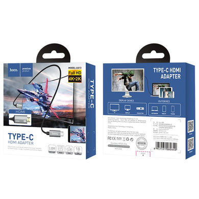[UA13] HOCO Type C USB C to HDMI-compatible 4K Cable HDTV TV Digital Smart Converter Cable - Polar Tech Australia