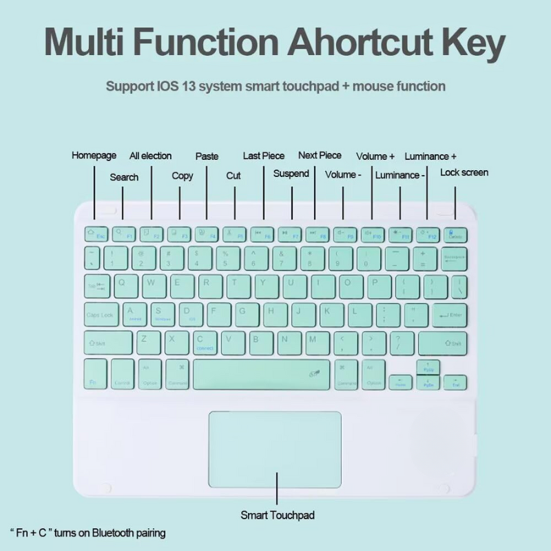 Chargez l&#39;image dans la visionneuse de la galerie, Detachable Wireless Bluetooth Keyboard Cover Case with Backlit for Apple iPad 10.9” &amp; 11“ 10/11th Gen (2022/2025)
