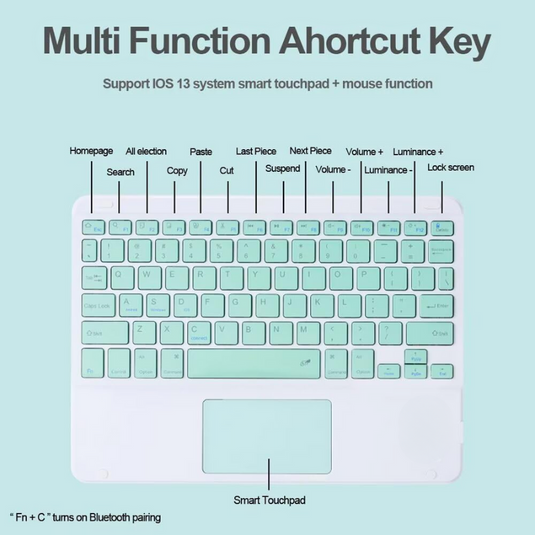 Detachable Wireless Bluetooth Keyboard Cover Case with Backlit for iPad Mini 4/5 7.9'' 4/5th Gen 2015/2019