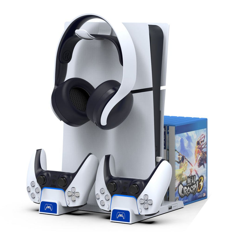 Cargue la imagen en el visor de la galería, PS5 Charging Station Brakcet  Base with Headphone Rack Dual Controller - Polar Tech Australia
