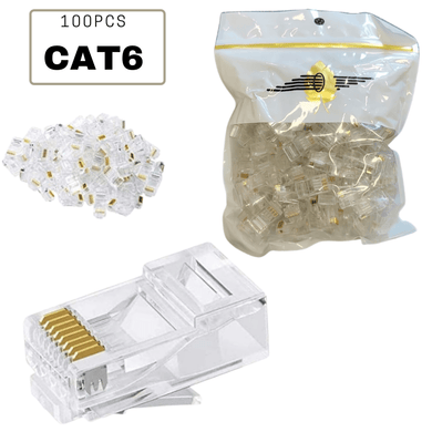 100PCS Cat6 RJ45 Connector, Ethernet Cable Crimp Connectors UTP Network Plug - Polar Tech Australia