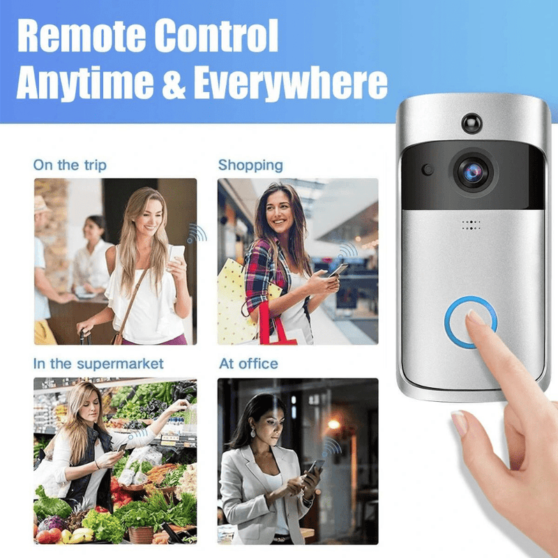 Cargue la imagen en el visor de la galería, [1080P FHD][With Chime &amp; Battery] Smart Doorbell Camera Wireless Wifi Doorbell Two Way Audio Intercom App Control - Polar Tech Australia
