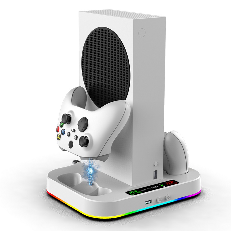 Cargue la imagen en el visor de la galería, Xbox Series S Charging Dock Cooling Fan Controller Charger Base Station with 2x1400mAh Battery - Polar Tech Australia
