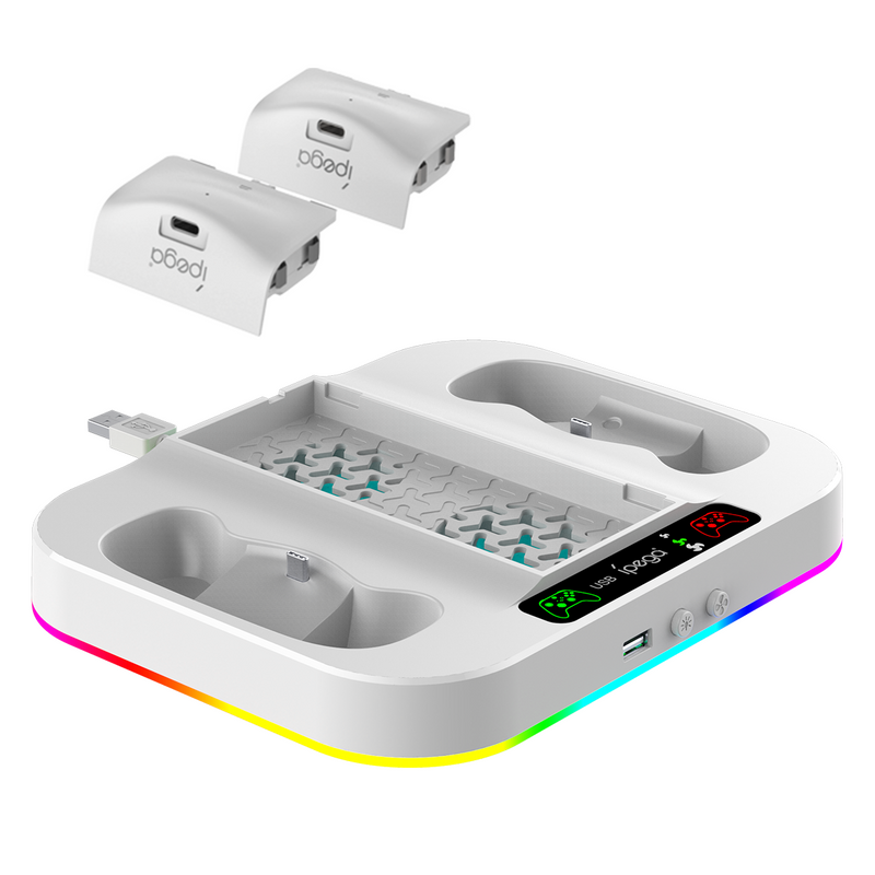 Cargue la imagen en el visor de la galería, Xbox Series S Charging Dock Cooling Fan Controller Charger Base Station with 2x1400mAh Battery - Polar Tech Australia
