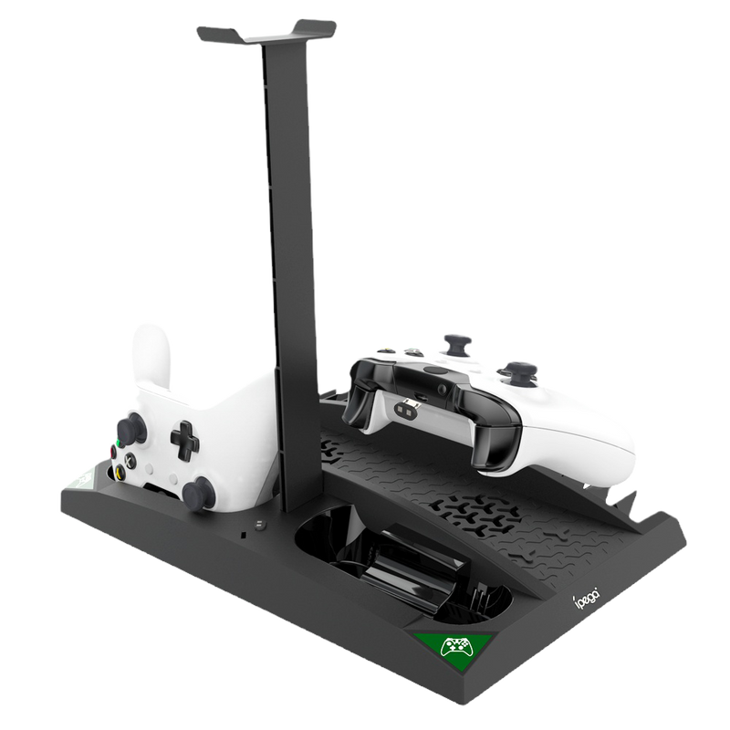 Cargue la imagen en el visor de la galería, [With Built-in Cooling Fan] Xbox One 6 in 1 Multi-function Vertical Charging Dock Base  for Xbox One Game Controller Charging Station with Headset Stand - Polar Tech Australia
